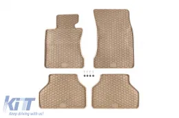 image-4-Spezifische Gummimatten geeignet für BMW 5er Serie E60 Limousine/E61 Kombi 2003-2011, 4-teiliges Set, beige Farbe