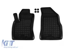 Spezifische Gummimatten geeignet für Fiat Doblo nach 2010, Opel Combo D 2011-2018, 5-7 Sitze, 4-teiliges Set, schwarze Farbe-image-6215414