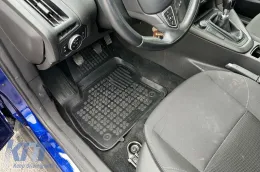 Spezifische Gummimatten geeignet für Ford Focus 2011-2018, 4-teiliges Set, schwarze Farbe-image-6213979