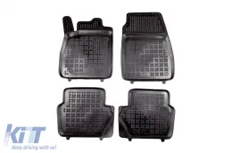 image-66-Spezifische Gummimatten geeignet für Ford Ecosport nach 2012, Fiesta nach 2016, Puma, Puma Hybrid nach 2019, 4-teiliges Set, schwarze Farbe