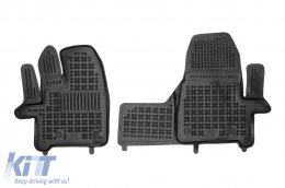 image-74-Spezifische Gummimatten geeignet für Ford Tourneo Custom nach 2018, Titanium-Version, 2 Sitze, Automatikgetriebe, 2-teiliges Set, schwarze Farbe