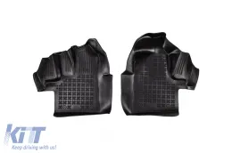 image-78-Spezifische Gummimatten geeignet für Ford Transit 2015-2021 mit Vinylboden und Platz unter den Sitzen, 2-teiliges Set, schwarze Farbe
