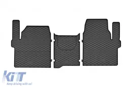 image-15-Spezifische Gummimatten geeignet für Ford Tourneo Custom, Transit Custom nach 2024, Volkswagen T7 Caravelle nach 2025, 2/3 Sitze, 3-teiliges Set, schwarze Farbe