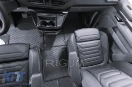 Spezifische Gummimatten geeignet für Ford Tourneo Custom, Transit Custom nach 2024, Volkswagen T7 Caravelle nach 2025, 2 Sitze, 4-teiliges Set, schwarze Farbe-image-6229498