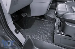 Spezifische Gummimatten geeignet für Ford Tourneo Custom, Transit Custom nach 2024, Volkswagen T7 Caravelle nach 2025, 2 Sitze, 4-teiliges Set, schwarze Farbe-image-6229500