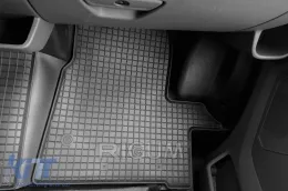 Spezifische Gummimatten geeignet für Ford Transit nach 2015, Transit nach 2016, Transit nach 2020, 3 Sitze, 3-teiliges Set, schwarze Farbe-image-6249397
