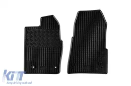 Spezifische Gummimatten geeignet für Ford Tourneo Custom nach 2018, 2 oder 3 Sitze mit Regalfach, 3-teiliges Set, schwarze Farbe-image-6249812