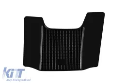 Spezifische Gummimatten geeignet für Ford Tourneo Custom nach 2018, 2 oder 3 Sitze mit Automatikgetriebe, 3-teiliges Set, schwarze Farbe-image-6249876