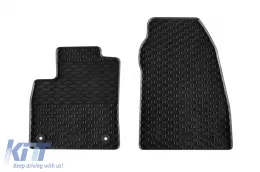 image-69-Spezifische Gummimatten geeignet für Ford Transit Courier, Tourneo Courier nach 2023 mit 2 Sitzen, 2-teiliges Set, schwarze Farbe