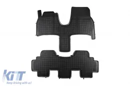 Spezifische Gummimatten geeignet für Peugeot 807, Citroen C8 2002-2014, Fiat Ulysse, Lancia Phedra 2002-2010, 2-teiliges Set, schwarze Farbe-image-6214913