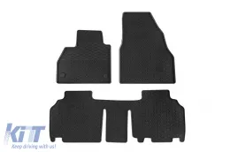 image-19-Spezifische Gummimatten geeignet für Renault Kangoo 2008-2021, Mercedes Citan W415 nach 2012, 3-teiliges Set, schwarze Farbe