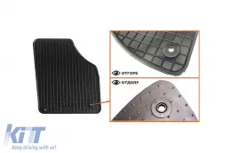 Spezifische Gummimatten geeignet für Seat Altea 2004-2015, Toledo 2004-2009, 4-teiliges Set, schwarze Farbe-image-6227901