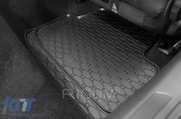 Spezifische Gummimatten geeignet für Seat Leon, Cupra Leon eTSI, Volkswagen Golf VIII eTSI Hatchback, Kombi, Skoda Octavia E-Tech nach 2020, 4-teiliges Set, schwarze Farbe-image-6250133