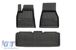 image-22-Spezifische Gummimatten geeignet für Tesla Model S 2012-2021 aus der Frogum 3D ProLine-Serie, 3-teiliges Set, schwarze Farbe, mit 24-monatiger Garantie