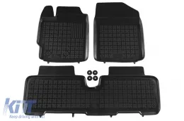 image-8-Spezifische Gummimatten geeignet für Toyota Yaris 2005-2011, Urban Cruiser 2008-2014, 3-teiliges Set, schwarze Farbe