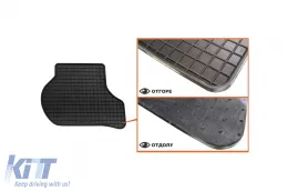 Spezifische Gummimatten geeignet für Volkswagen Golf V 2003-2008, Golf VI 2008-2012, Jetta 2005-2010, Scirocco 2008-2017, Skoda Octavia Limousine, Kombi 2004-2013, 4-teiliges Set, schwarze Farbe-image-6226256