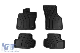 Spezifische Gummimatten von SPARTline geeignet für Audi Q2, Volkswagen T-Roc, Skoda Karoq, Seat Ateca nach 2017, 4-teiliges Set, schwarze Farbe-image-6232902