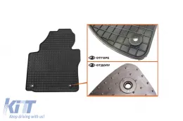 Spezifische vordere Gummimatten geeignet für VW Caddy 2004-2015, Caddy Life 2004-2015, Caddy IV nach 2015, 2 oder 5 Sitze, 2-teiliges Set, schwarze Farbe-image-6243991
