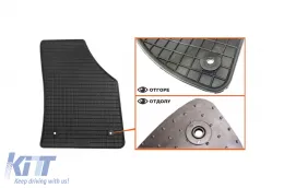 Spezifische vordere Gummimatten geeignet für VW Caddy 2004-2015, Caddy Life 2004-2015, Caddy IV nach 2015, 2 oder 5 Sitze, 2-teiliges Set, schwarze Farbe-image-6243992