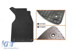 Spezifische vordere Gummimatten geeignet für VW T4 Transporter 1990-2003, 2-teiliges Set, schwarze Farbe-image-6244030