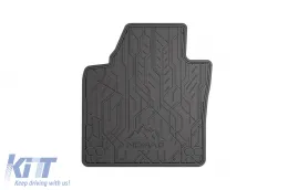 Spezifische vordere Gummimatten geeignet für Volkswagen Caddy 2003-2020, Touran 2003-2015, 2-teiliges Set, schwarze Farbe aus der Frogum NOMAD-Serie-image-6256406