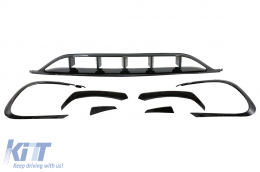Splitters Aero Kit para Mercedes W117 Facelift 16-18 CLA 45 Look Canards Negro brillante-image-6054899