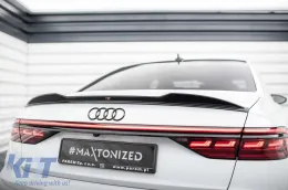 Spoiler 3D Maxton Design adecuado para el maletero de Audi A8, A8 S-Line, S8 D5 2017-2021, lacado en negro-image-6235744