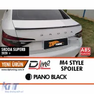 image-79-Spoiler Arrière Style M4 Piano Noir ABS pour Superb B8 / 2019 Après