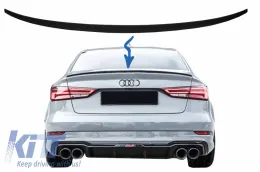 image-42-Spoiler bagagliaio Boot Ala labbro per Audi A3 8V Berlina 2013+ Nero opaco
