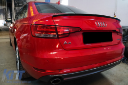 Spoiler Becquet coffre pour Audi A4 B9 Berline 2016+ Noir Brillant-image-6074677