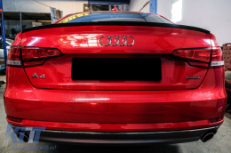 Spoiler Becquet coffre pour Audi A4 B9 Berline 2016+ Noir Brillant-image-6074678