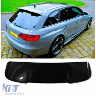 image-5-Spoiler de toit arrière pour A4 B8 Avant en noir piano ABS / 2008-2015 (ALLROAD)