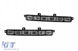 Spoiler de type BRABUS avec DRL adapté pour le pare-chocs avant A Design Mercedes G-Class W463 1989-2016, non peint-image-6264662