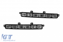 Spoiler di tipo BRABUS con DRL adatto per paraurti anteriore A Design Mercedes G-Class W463 1989-2016, non verniciato-image-6264662