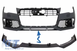 image-72-Spoiler Labbro Paraurti anteriore per Audi A7 RS7 4G Sport 10-18 Real Carbon