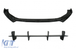 image-24-Spoiler labio delantero Y Divisor extensión trasera para VW Golf 7.5 GTI 2017-2020 Negro