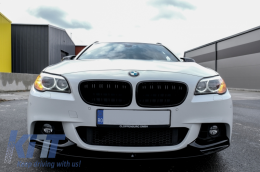 Spoiler Lip Para BMW 5 F10 F11 15-17 M-Perform Cubiertas Espejo Difusor Negro-image-6062441