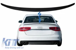 image-29-Spoiler Maletero para Audi A4 B8 Sedan 08-15 Trunk Spoiler Negro Brillante