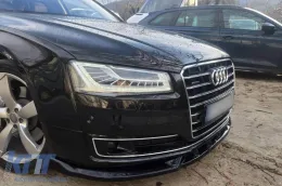 Spoiler Maxton Design adapté au pare-chocs avant de l'Audi A8 D4 2013-2017, laqué noir-image-6140228