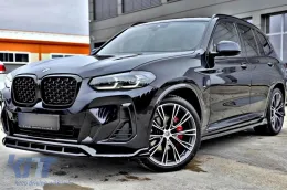Spoiler Maxton Design adapté au pare-chocs avant du BMW X3 avec pack M G01 après 2021, laqué noir-image-6144033