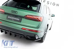 Spoiler Maxton Design adapté au pare-chocs arrière S-Line sur Audi Q7 2019-2023, laqué noir-image-6140285