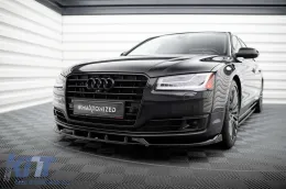 Spoiler Maxton Design adatto per paraurti anteriore dell'Audi A8 D4 2013-2017, verniciato di nero-image-6140226