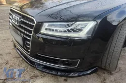 Spoiler Maxton Design adatto per paraurti anteriore dell'Audi A8 D4 2013-2017, verniciato di nero-image-6140230