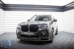 Spoiler Maxton Design adatto per paraurti anteriore della BMW X3 con pacchetto M G01 dopo il 2021, verniciato di nero-image-6144029
