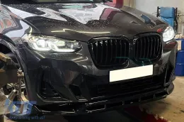 Spoiler Maxton Design adatto per paraurti anteriore della BMW X3 con pacchetto M G01 dopo il 2021, verniciato di nero-image-6144031