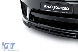 Spoiler Maxton Design adatto per paraurti anteriore SVR su Land Rover Range Rover Mk2 Facelift 2018-2022, verniciato di nero-image-6153190