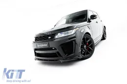 Spoiler Maxton Design adatto per paraurti anteriore SVR su Land Rover Range Rover Mk2 Facelift 2018-2022, verniciato di nero-image-6153191
