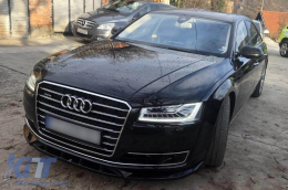 Spoiler Maxton Design adecuado para el parachoques delantero del Audi A8 D4 2013-2017, lacado en negro-image-6140231