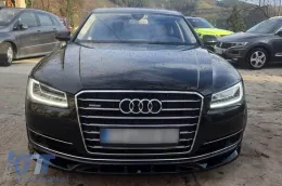 Spoiler Maxton Design adecuado para el parachoques delantero del Audi A8 D4 2013-2017, lacado en negro-image-6140233