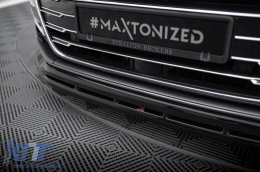 Spoiler Maxton Design adecuado para el parachoques delantero del Audi A8 D5 2017-2021, lacado en negro-image-6140252